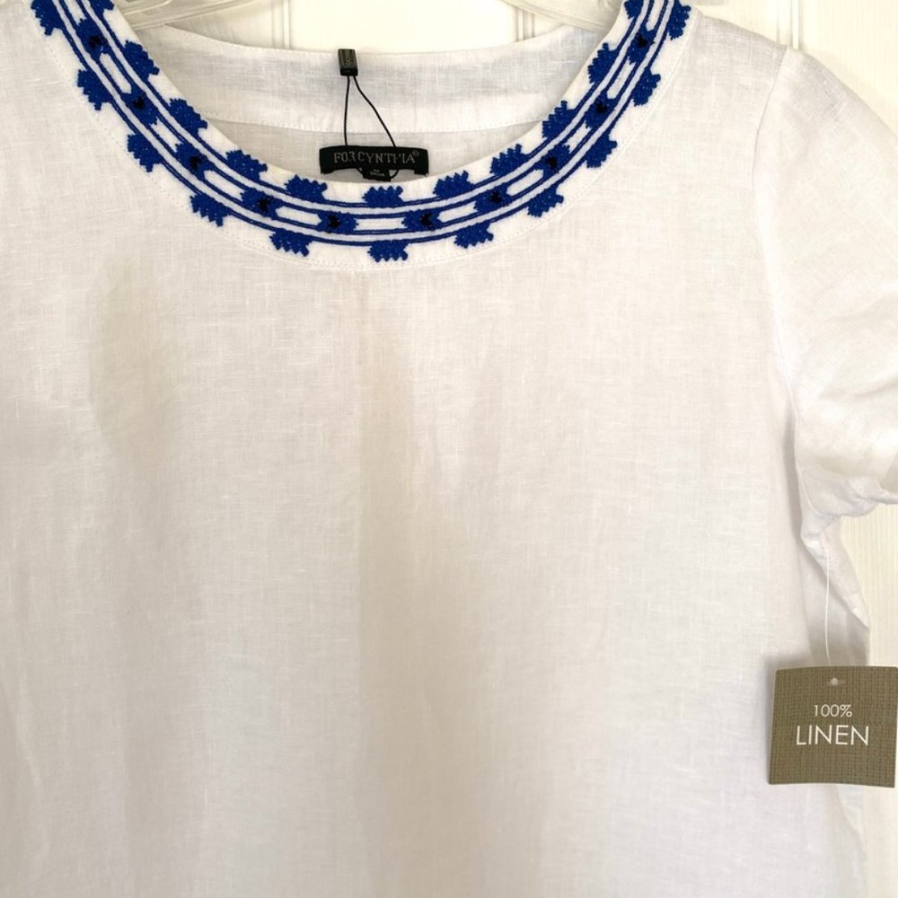 For Cynthia white linen dress unlined